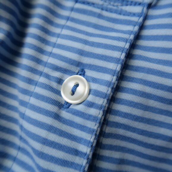 Peter Millar Blue Striped Terra Cotta Polo (XXL) SOFT ⛳️ - Picture 4 of 10